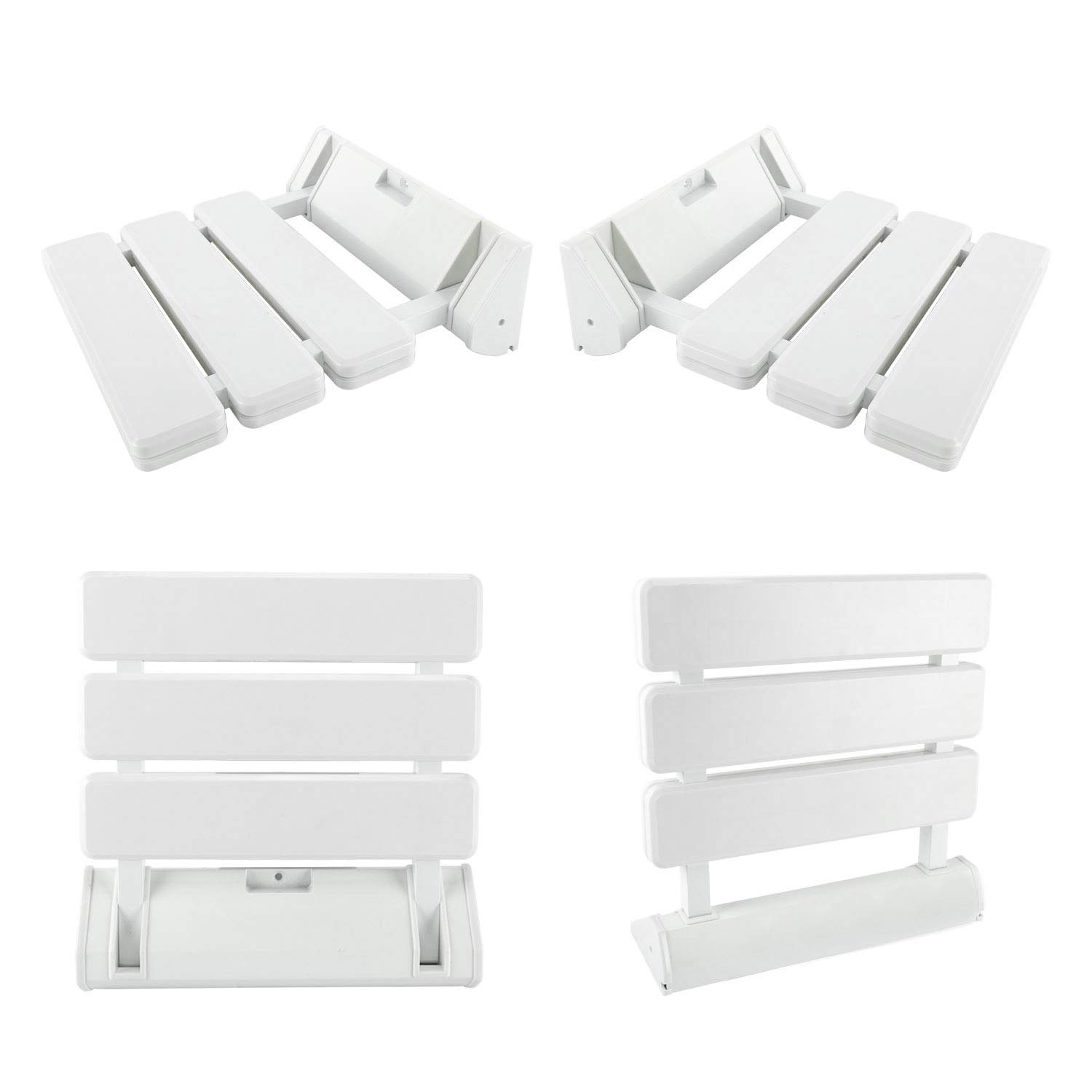 9milelake Wall-mounted Drop-leaf stool, Foldable Shower Seating Chair, Folding Bath Seat (V-FWH01-W)
