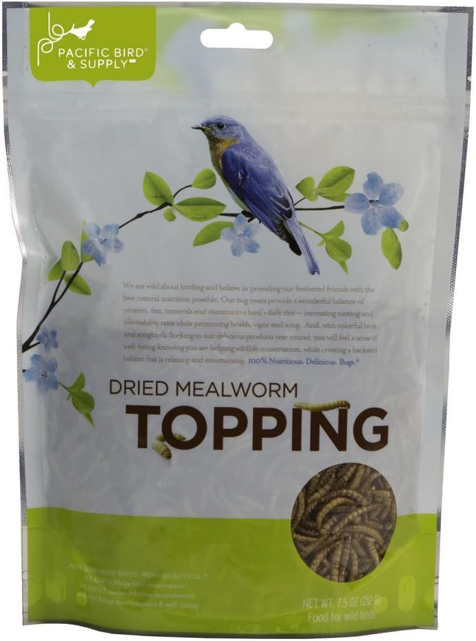 PureBirdDried Mealworm Topping For Wild Birds, 3.53-Ounce
