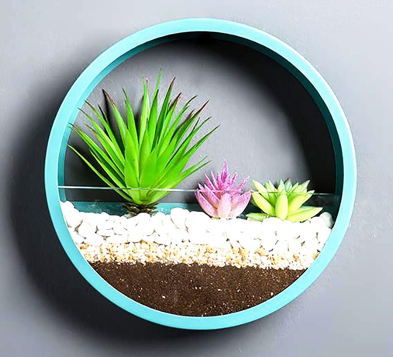 Ecosides 3 Pcs Hanging Metal Holders for Air Plant Wall Iron Succulent Pot Planters for Herbs Wall Vertical Plant Container for Succulents (Red)