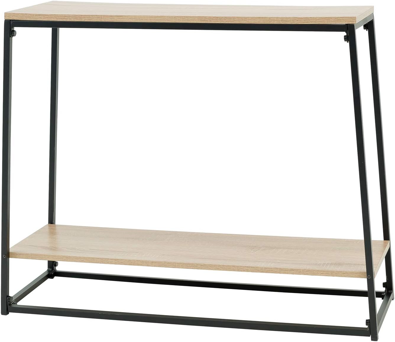 C-Hopetree Console Entry Table for Entryway Hallway Sofa - Storage Shelf - Black Metal