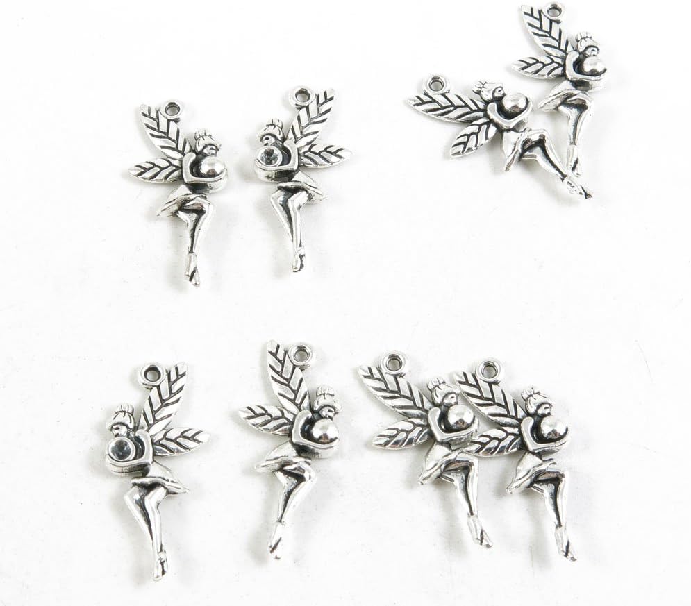 840 Pieces Antique Silver Tone Jewelry Making Supply Charms Filigrees Arts Crafts Beading Findings Crafting K3DI6C Fairy Angel
