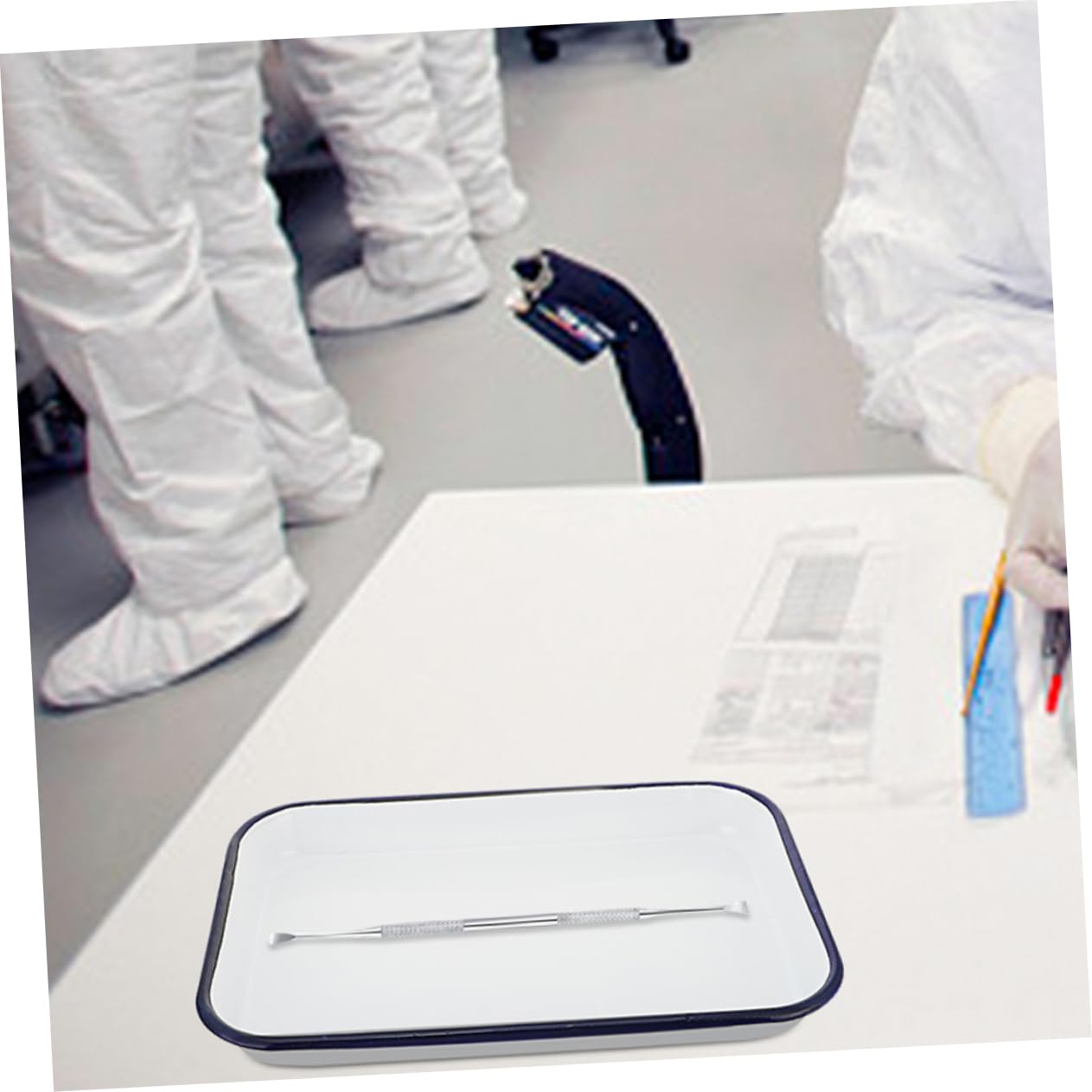 SOLUSTRE Vassoio Smalto Per Laboratorio Piatto Sterilizzato Versatile Per Casa Cliniche e Scuole Per Arte e Organizzazione Spazio Lavoro