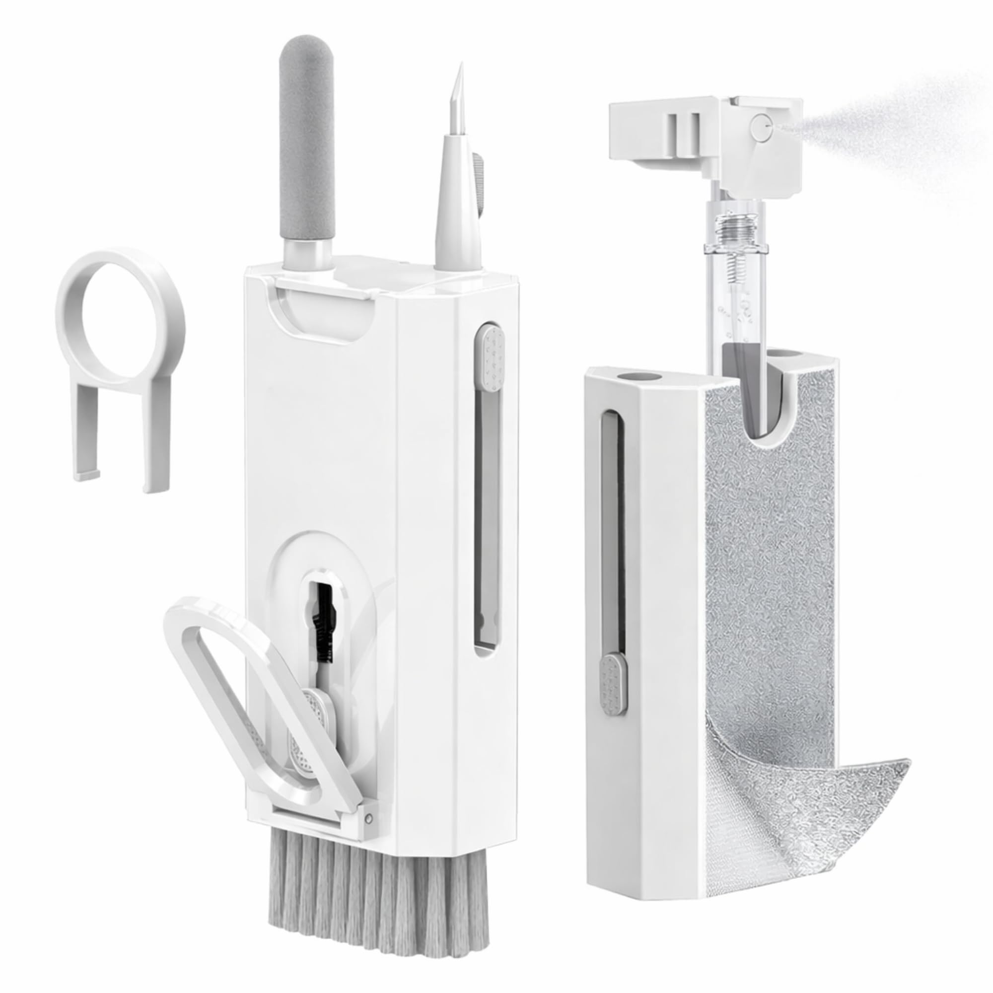 AIBEX 8-in-1 Multi-Functional Electronics Cleaning Kit – Computer, Cell Phone, Headphone & Screen Cleaning Tool with Stand, Spray Bottle, Brushes & Keycap Puller – Portable Daily Use Kit-image-27