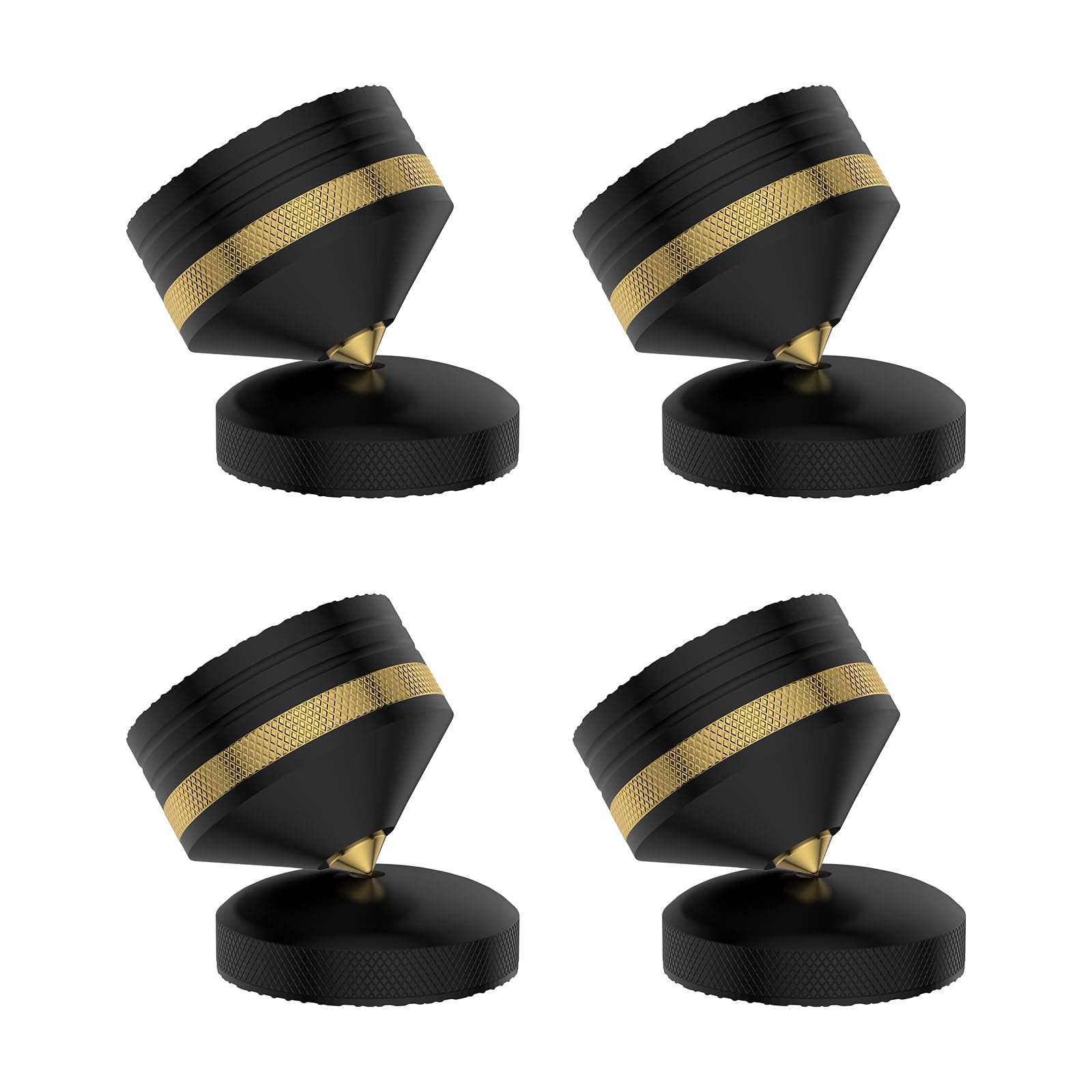 Tertullus 4 punte per altoparlante HiFi 39 x 33 mm, cuscinetti isolanti in alluminio, per amplificatori, giradischi, dispositivi DAC – nero