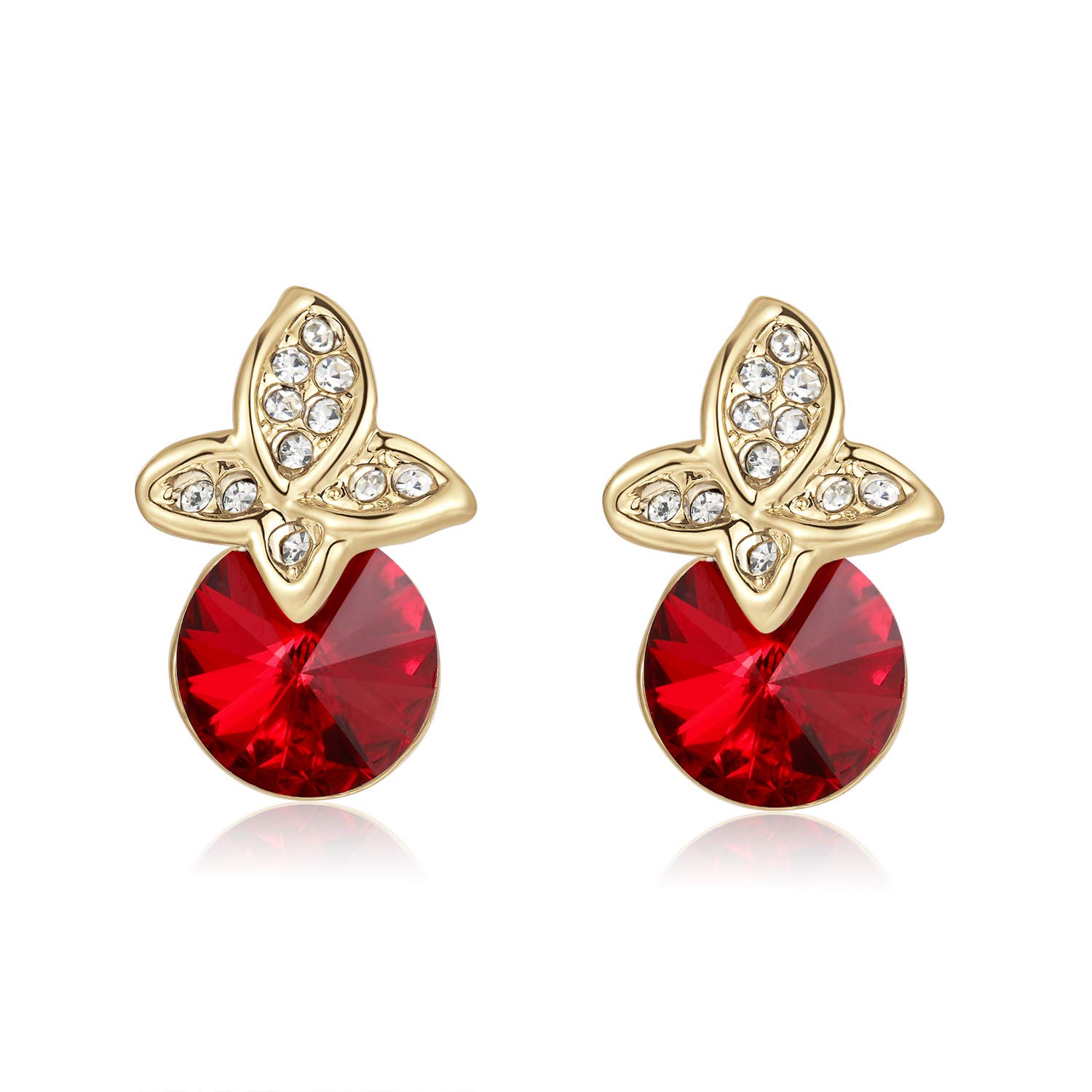 KRUCKEL Four leaf clover Lucky, joy, hope, faith, kindness, cheerful, confident, everyday is full of Love earrings made with Swarovski® crystals