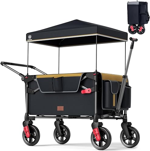 Miniatura 11 de EVER ADVANCED Carro ultracompacto para 2 niños, carro plegable de viaje de empujar y tirar con toldo extraíble, asas y arneses ajustables, gris Gris