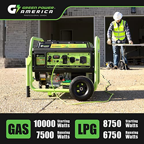 Dual Fuel Portable Generator 10000 Watt,Gas or Propane Powered,Electrical/Recoil Start, Equipped with CO-Seizer CO Protection System - Image 4