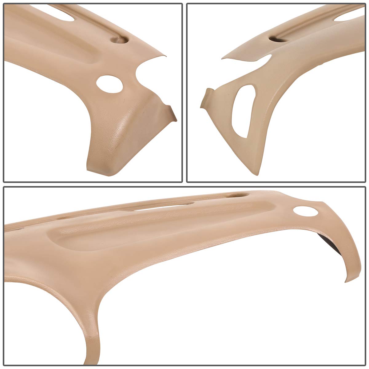 Auto Dynasty Dash Board Cap Bezel Cover Beige Overlay Compatible with 1998-2002 Dodge Ram Truck 1500 2500 3500 1999 2000 2001