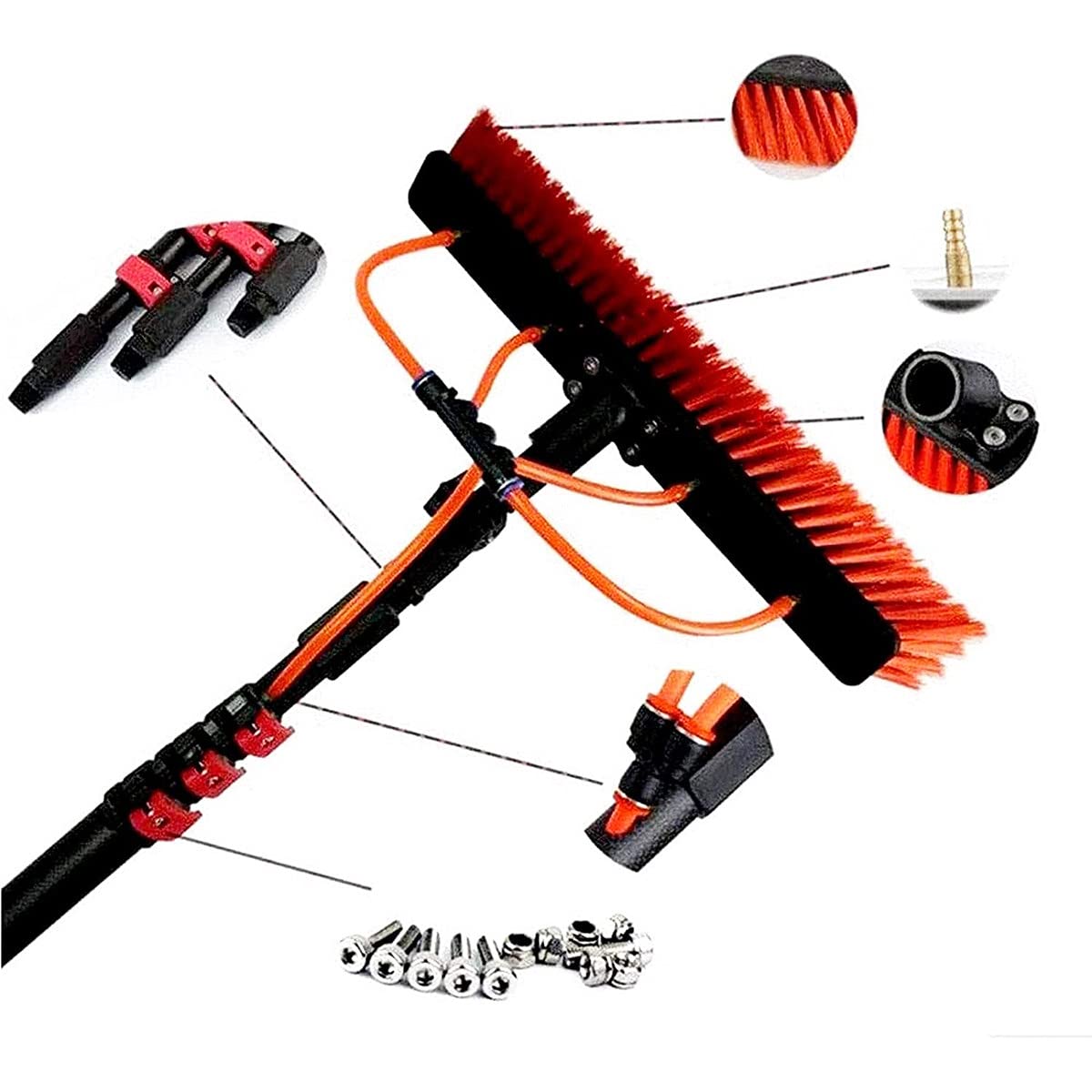 Pulizia Pannelli fotovoltaici Kit Pulizia Pannelli fotovoltaici Spazzola Pannelli fotovoltaici,lavavetri telescopico pulisci vetri,Kit palo Alimentato ad Acqua Pannello Solare fotovoltaico p