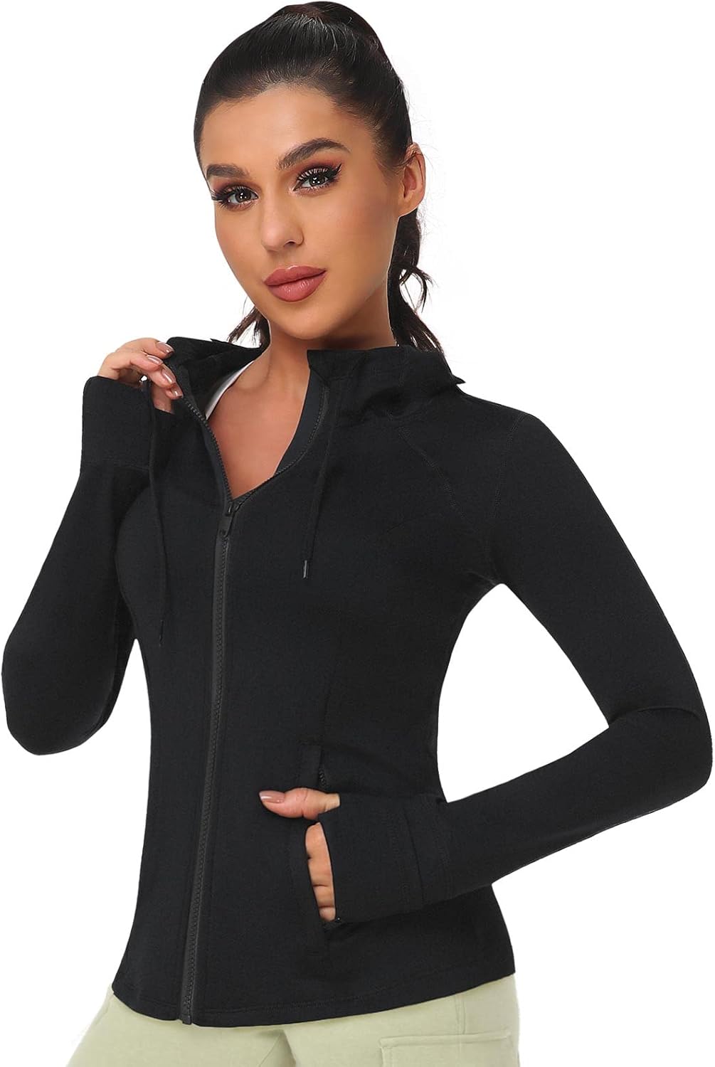 VUTRU Women's Full Zip Up Workout Hoodie Athletic Running Track Jacket - Image 2