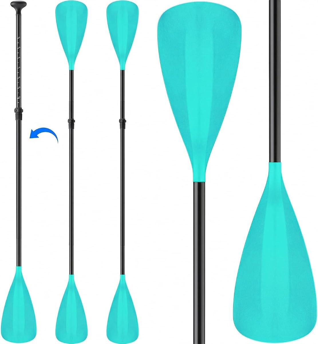 Seenelling 2 Set of 4 Pieces SUP Paddle Board Paddle Adjustable Lightweight Stand up 2 Use Oar for Paddleboard Kayak Boat Aluminum Alloy Shaft Detachable Floating Oars