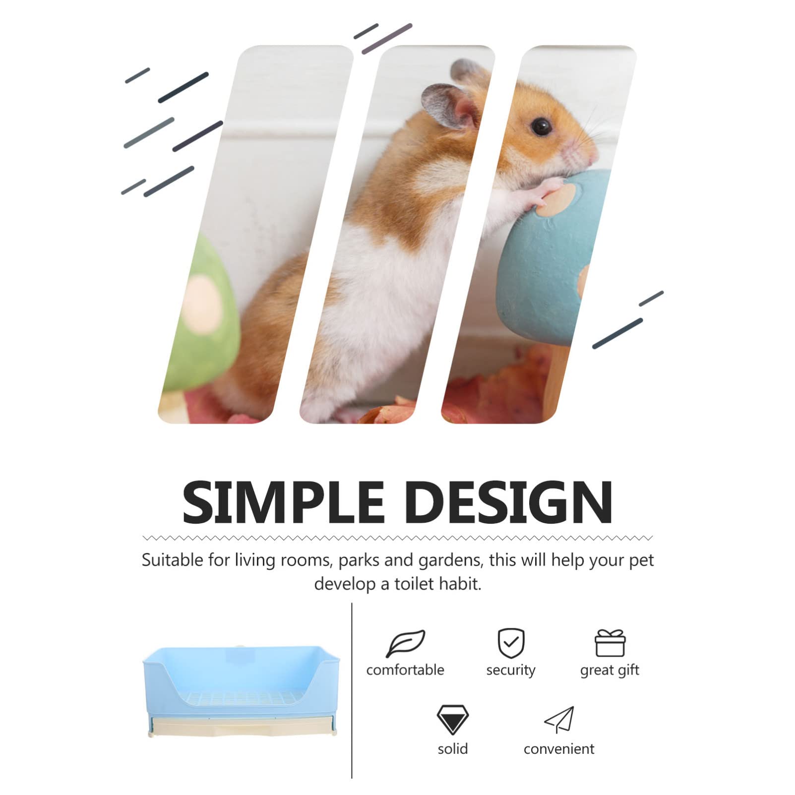 Happyyami Lettiera per Conigli in Plastica, Vasino per Cavia e Criceto, Antiodore e Antiperdita, per Giardini e Parchi
