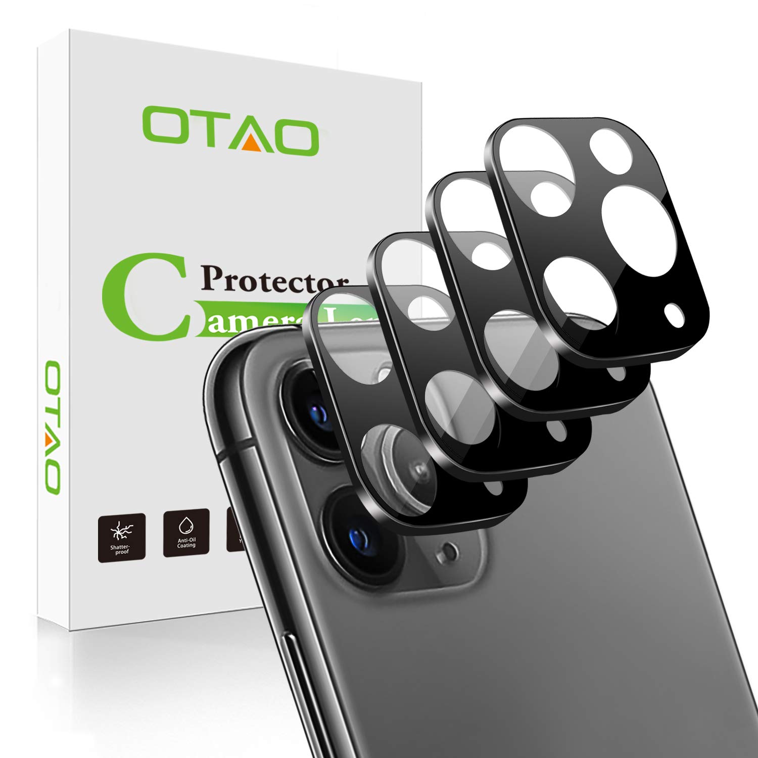OTAO (4 Pack) Camera Lens Protector for iPhone 11 Pro/iPhone 11 Pro Max,Anti-Scratch HD Clear Camera Protector