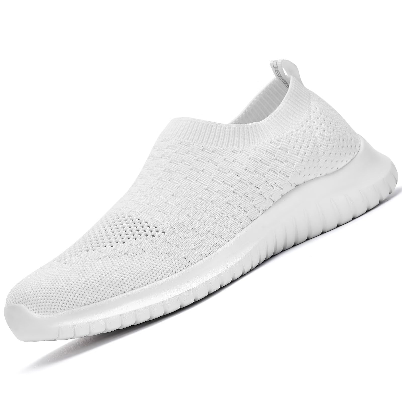 konhill Men's Athletic Walking Shoes - Lightweight Casual Knit Slip on Sneakers