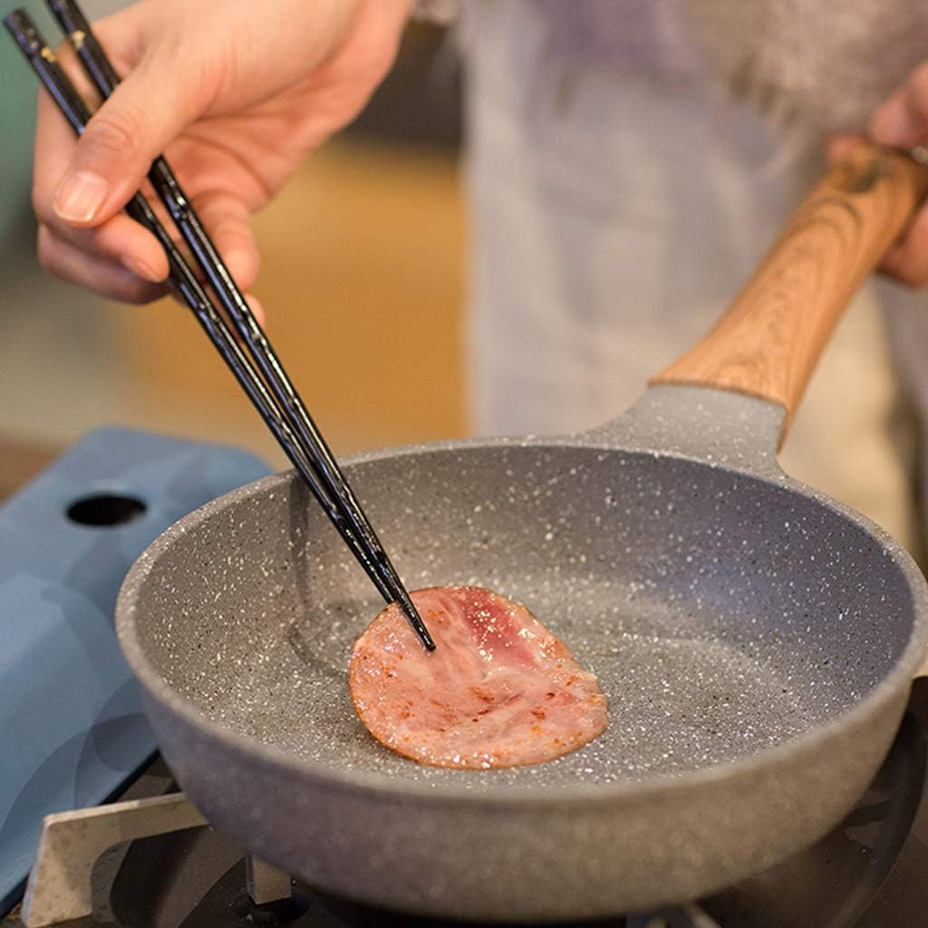 HBJWOV Maifan Stone Pancake Frying Pan No Oil Fume Pan Nonstick Small Pot Single Handle 20cm