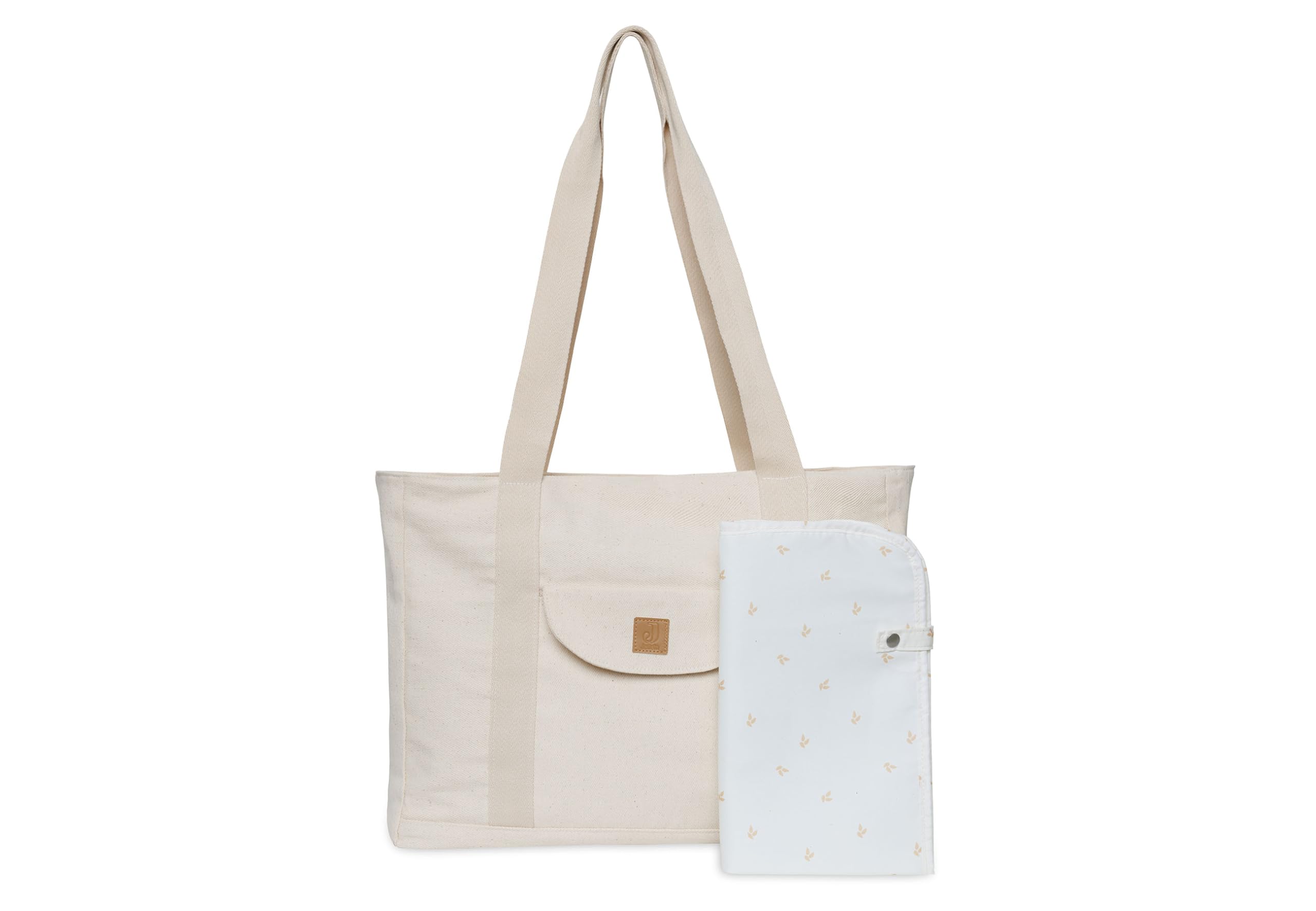 Jollein Borsa shopper per pannolini – Twill, Natural – Cotone – Borsa per passeggino – Borsa multifunzione – Beige chiaro