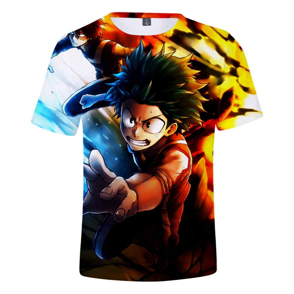 Firovps Tee Top Anime Print with The Japanese Anime My Hero Academia T-Shirts for Adult Men