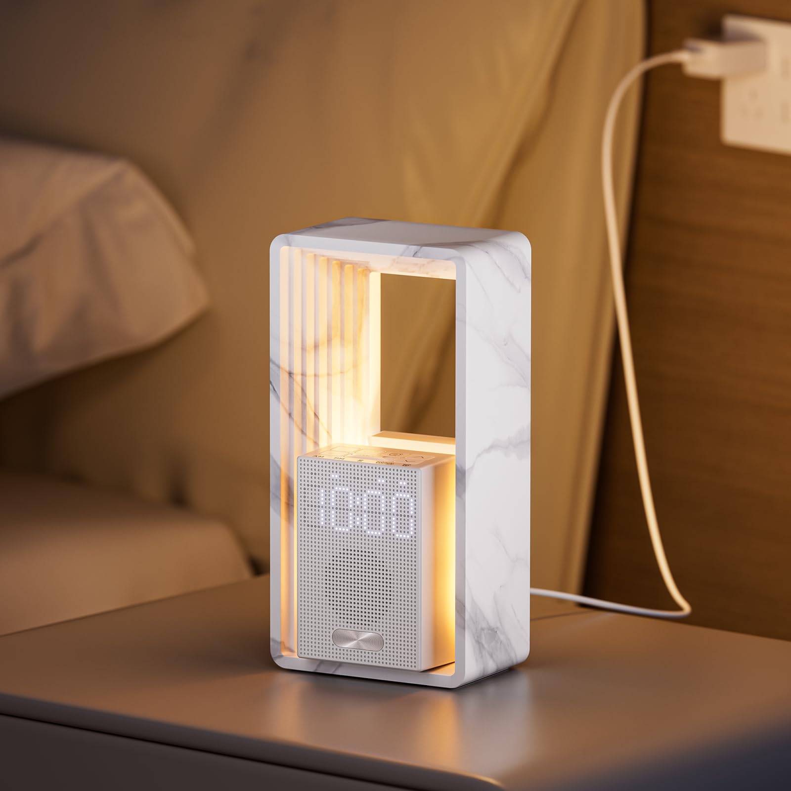Hensam Tageslichtwecker mit Weißem Rauschen, Lichtwecker mit Sonnenaufgangssimulation, Nachtuhr Wecker mit 20 Naturgeräusche und Timer für Leichtschläfer, Wake up Licht für Kinder, Erwachsene