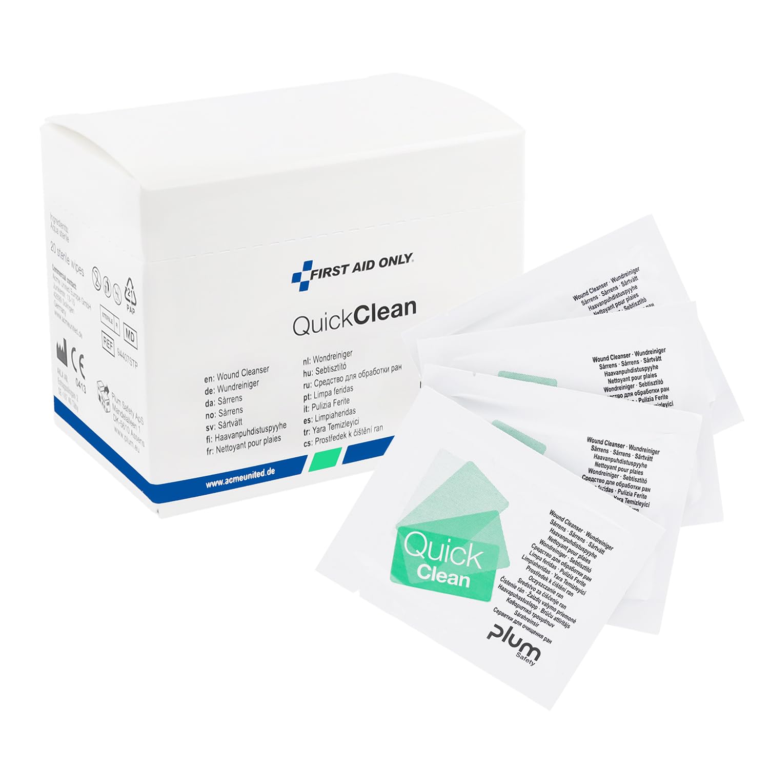 First Aid Only QuickClean panni per la pulizia delle ferite 20 pezzi sterili a base d'acqua