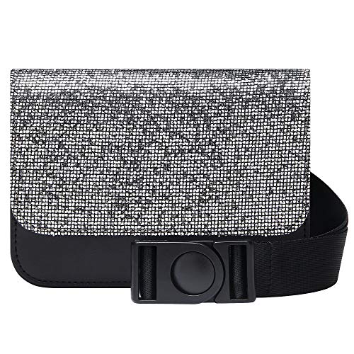 Badiya Small Glitter Fanny Pack Belt Bags for Women Fashion Mini Girls Waist Bag with Detachable Strap