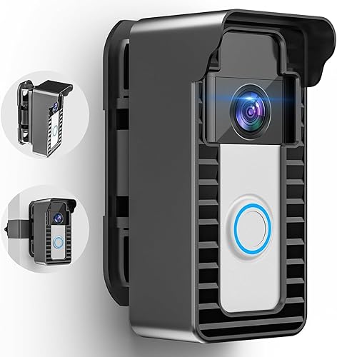 Soporte de puerta antirrobo para timbre de puerta  para timbre de video  Montaje en ángulo de timbre  45 a 135 ajustable  Soporte de cámara de