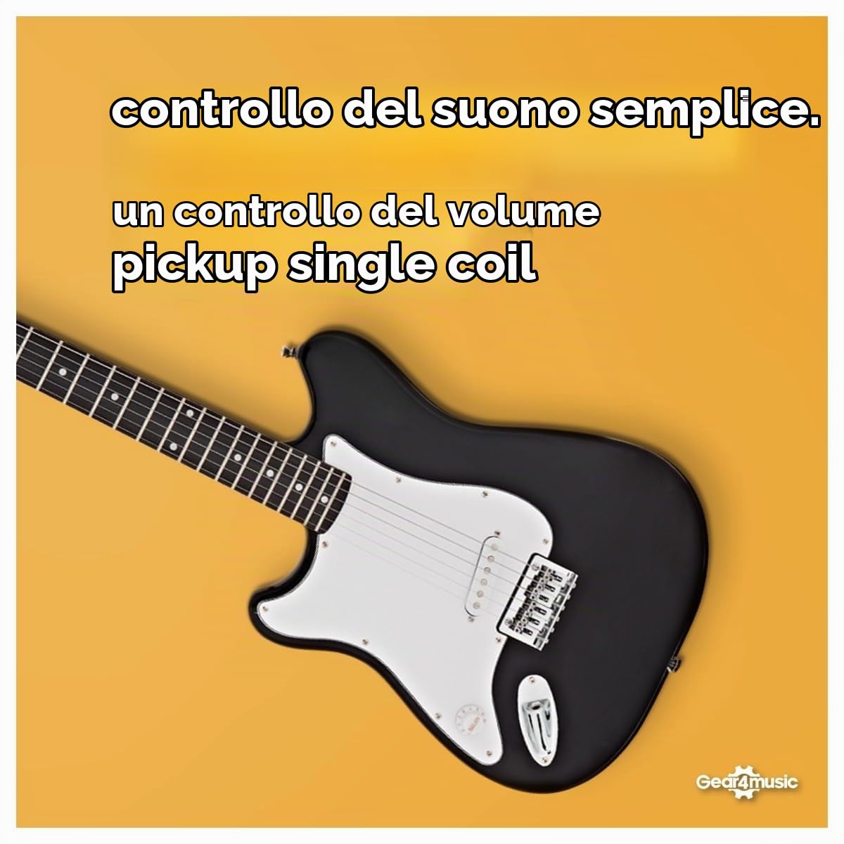 VISIONSTRING Chitarra elettrica mancina e amplificatore Starter Kit 4/4 Dimensione completa Chitarra per principianti Nero
