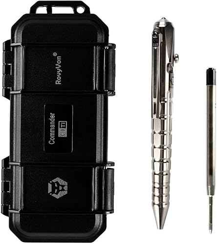 RovyVon Bolígrafo de titanio C10 con estuche, bolígrafo de acción de perno para hombres y mujeres, bolígrafo de escritura de negocios de oficina,