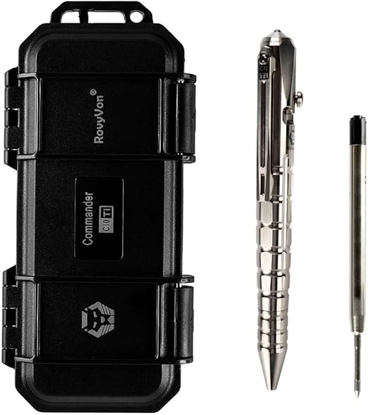 RovyVon C10 Titanium Ballpoint Pen with Case, Bolt Action Pen for Men & Women, Office Business Writing Pen Ideal for Camping Gear, EDC Tool(Silver)