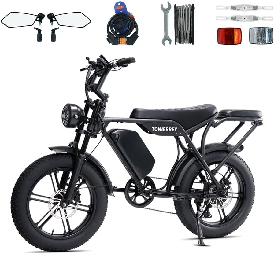T8 E-Bike for Adults, 1500W Peak 20" Fat Tire All-Terrain Electric Bike, 80-120Miles Electric Dirt Bike - 60V 30/15 AH Battery, Tested to UL 2849 Powered Electric Bicycle