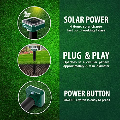 Solar Mole Repellent, 10 Pack Ultrasonic Mole Repellent Solar Powered, Waterproof Snake Vole Gopher Repellent for Garden & Yard (Green) Solar Mole Repellent, 10 Pack Ultrasonic Mole Repellent Solar Powered, Waterproof Snake Vole Gopher Repellent for Garden & Yard (Green)