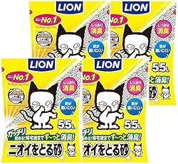 ライオン 猫砂 ニオイをとる砂 5.5Lx4袋 (ケース販売) 鉱物タイプ (LION PET) 【Amazon.co.jp限定】