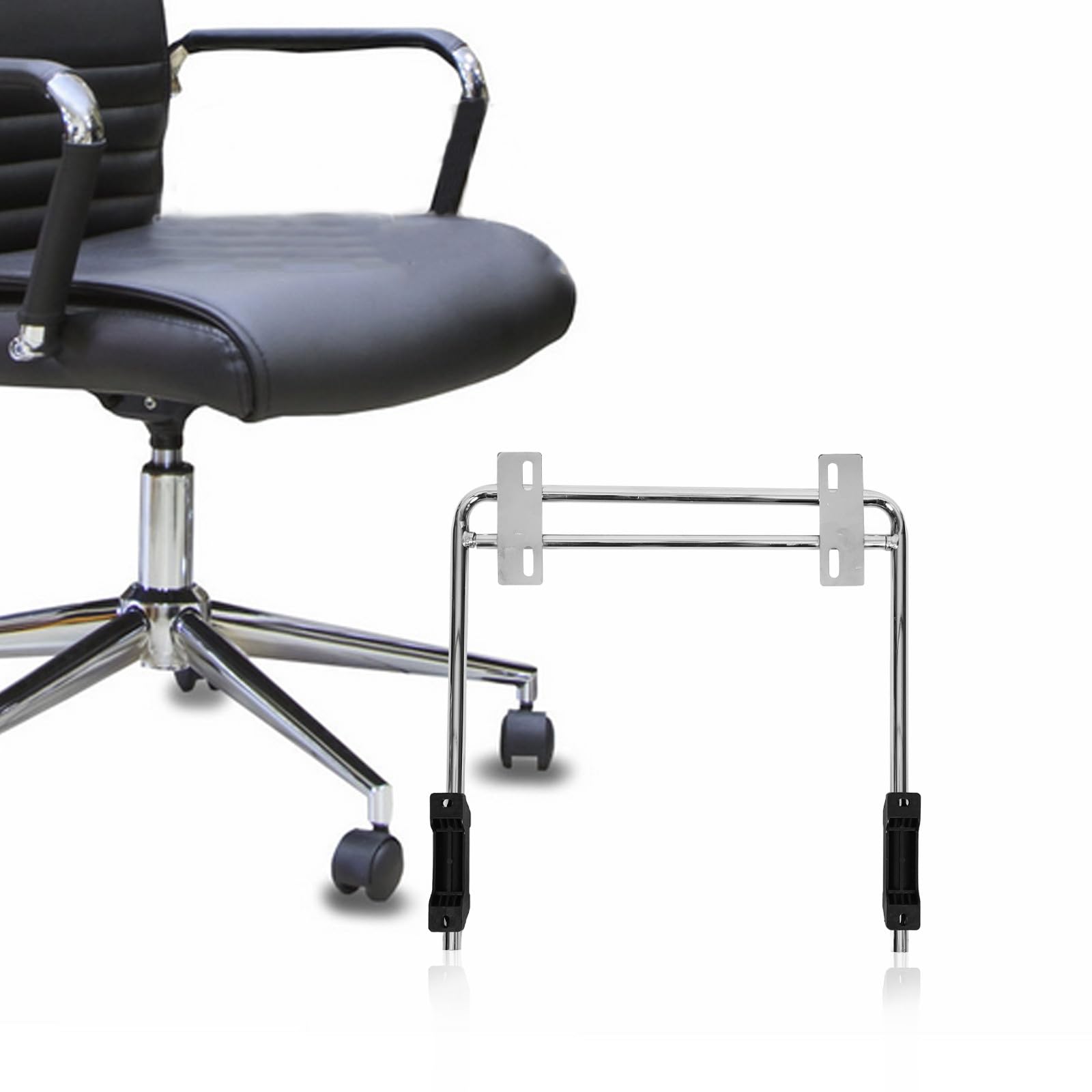 Reposapiés para Silla de Oficina de Hierro Plata, Accesorio Retráctil para Relajación de Piernas, Adecuado para Uso en Casa y Oficina