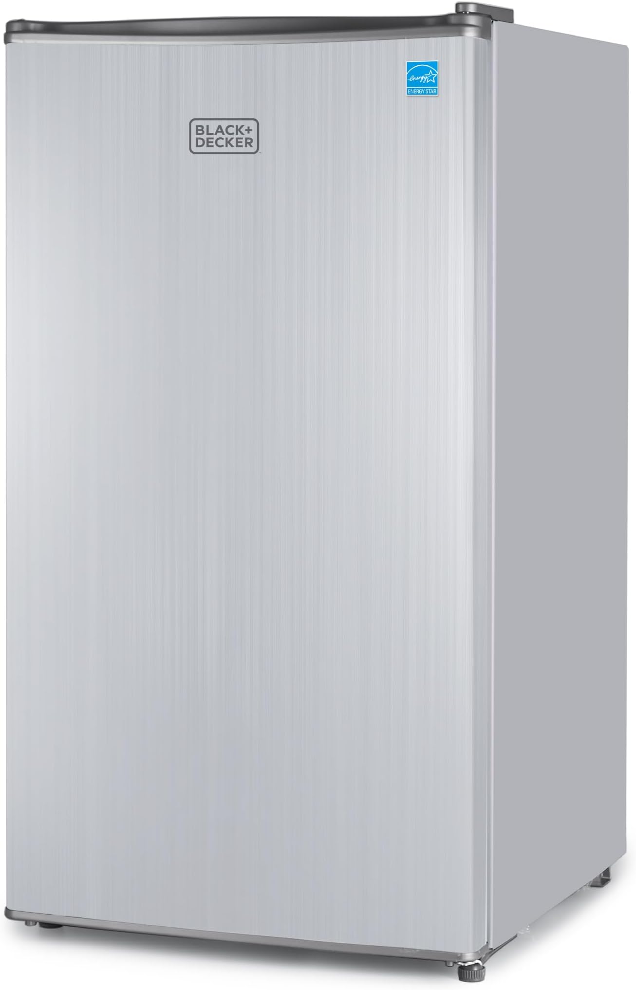 3.2 Cu. Ft. Compact Refrigerator, ENERGY STAR Small Refrigerator, Single Door Mini Fridge with Chiller Compartment, Personal Fridge for Home or Dorm Room, BCRK32V, Stainless Look