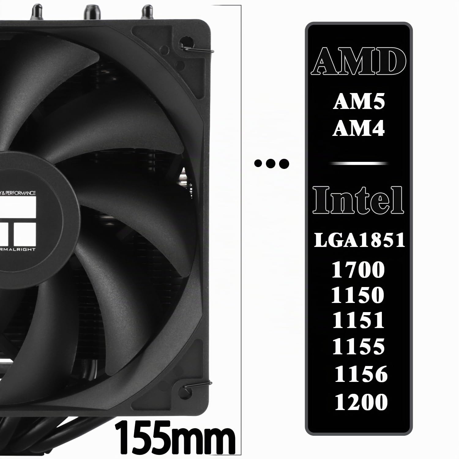 TR-Thermalright Peerless Assassin 120 SE Black CPU Luftkühler, Dual Tower und Lüfter mit 6 Heatpipes,2xTL-C12C PWM Lüfter mit 1550tr/min,für AM5/AM4,Intel LGA1851/1700/115x/1200,Schwarz PC-Kühlung