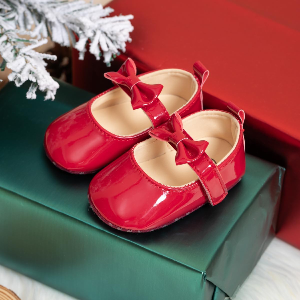 Meckior Infant Baby Girls Soft Sole Bowknot Princess Wedding Dress Mary Jane Flats Prewalker Newborn Light Baby Sneaker Shoes - Image 3