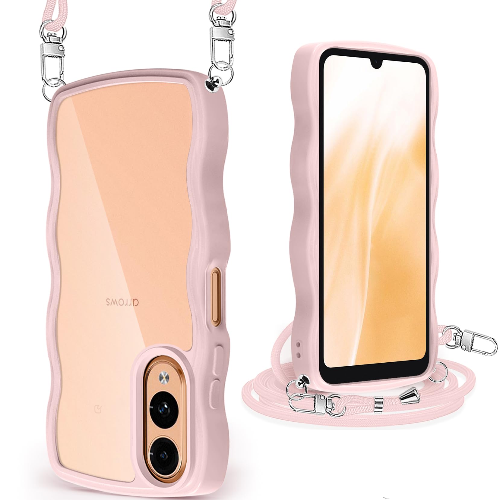 未使用近arrows We2 本体 ピンク クリアケース、画面付き Amazon.co.jp: Arrows We2 F-52E ケース クリア ショルダー ストラップ
