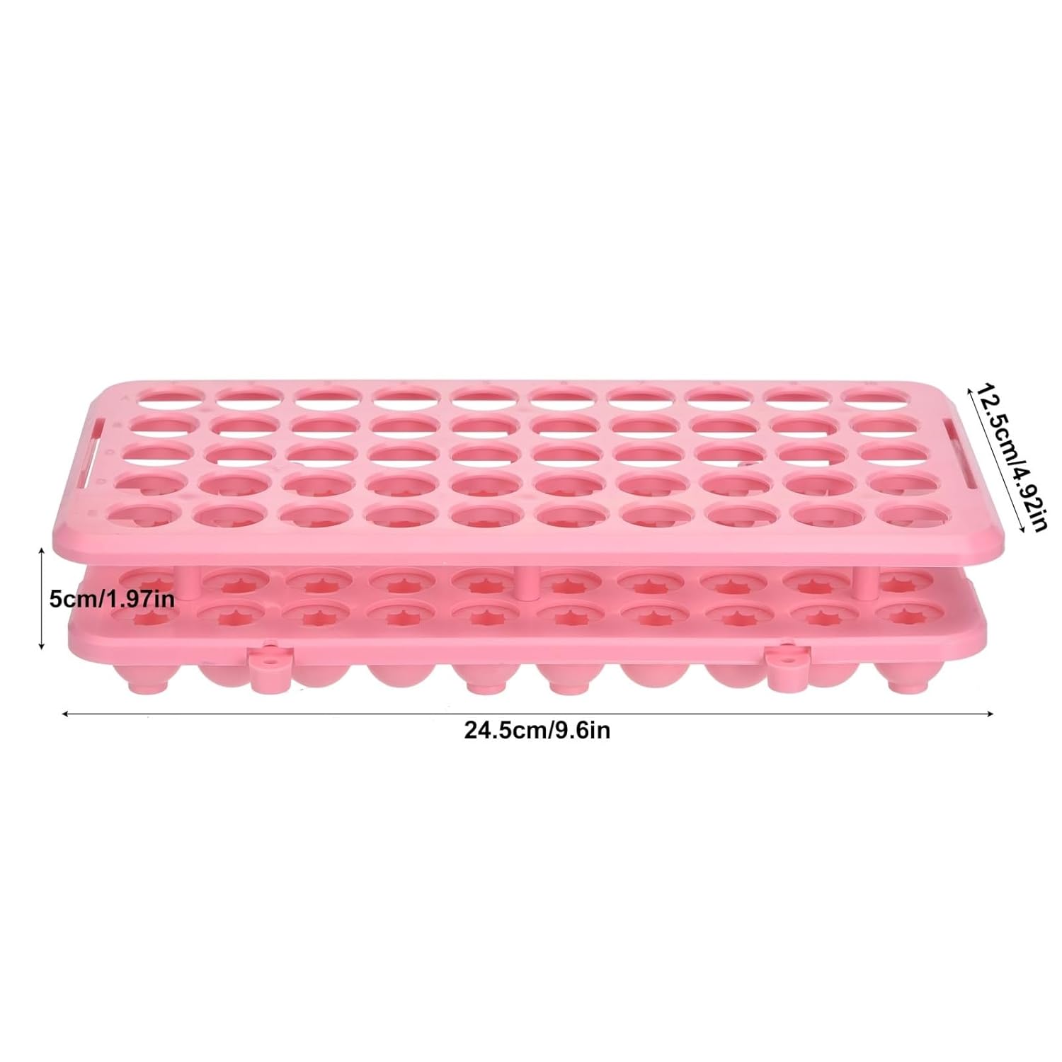 Test Tube Rack Lab 2Pcs Plastic Centrifuge Tube Rack 50 Holes Aperture 18mm Centrifuge Racks(Pink)