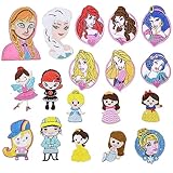 Mubal 18pcs Cute Cartoon Princess Embroidered Iron On Patches, Sew On/Iron On Applique Embroidered Patches for T-Shirt, Jackets, Jeans, Vests,Hats, Backpacks