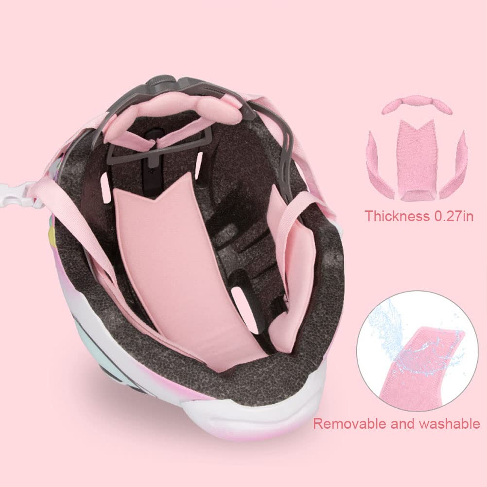 Kinder Fahrradhelm für Mädche, Einhorn Kinderhelm Verstellbarer Skateboardhelm Multisporthelm Kinderkopfschutz Schutzausrüstung für Scooter Fahrrad Rollerblade Longboard Hoverboard Inline-Skating