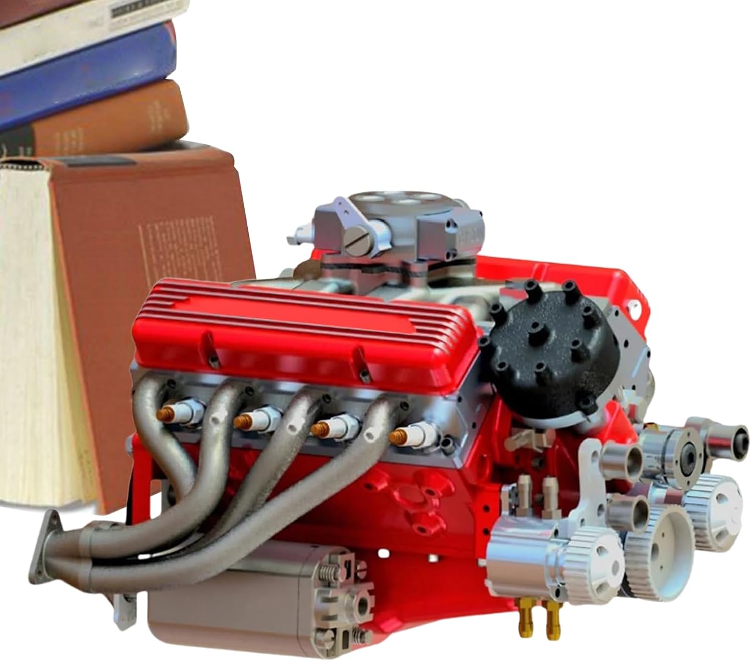 مدل موتور نمایشگاهی V8 قرمز — کیت ماژولار دکور و آموزشی