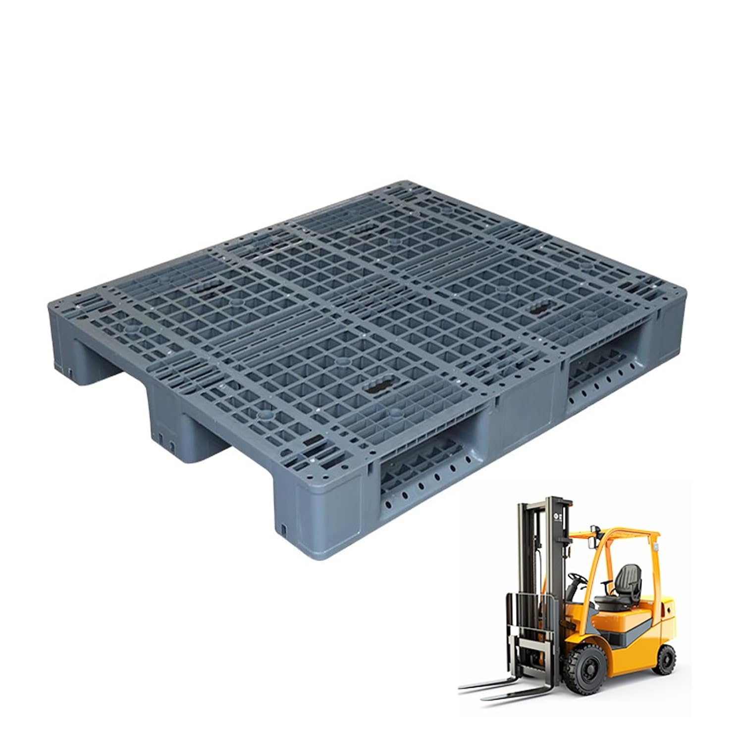 Plastic Pallets for Basement Storage, Easy to Stack Lightweight Floor Pallets Display, for Flooring Room Supermarket Warehouse(Gray)