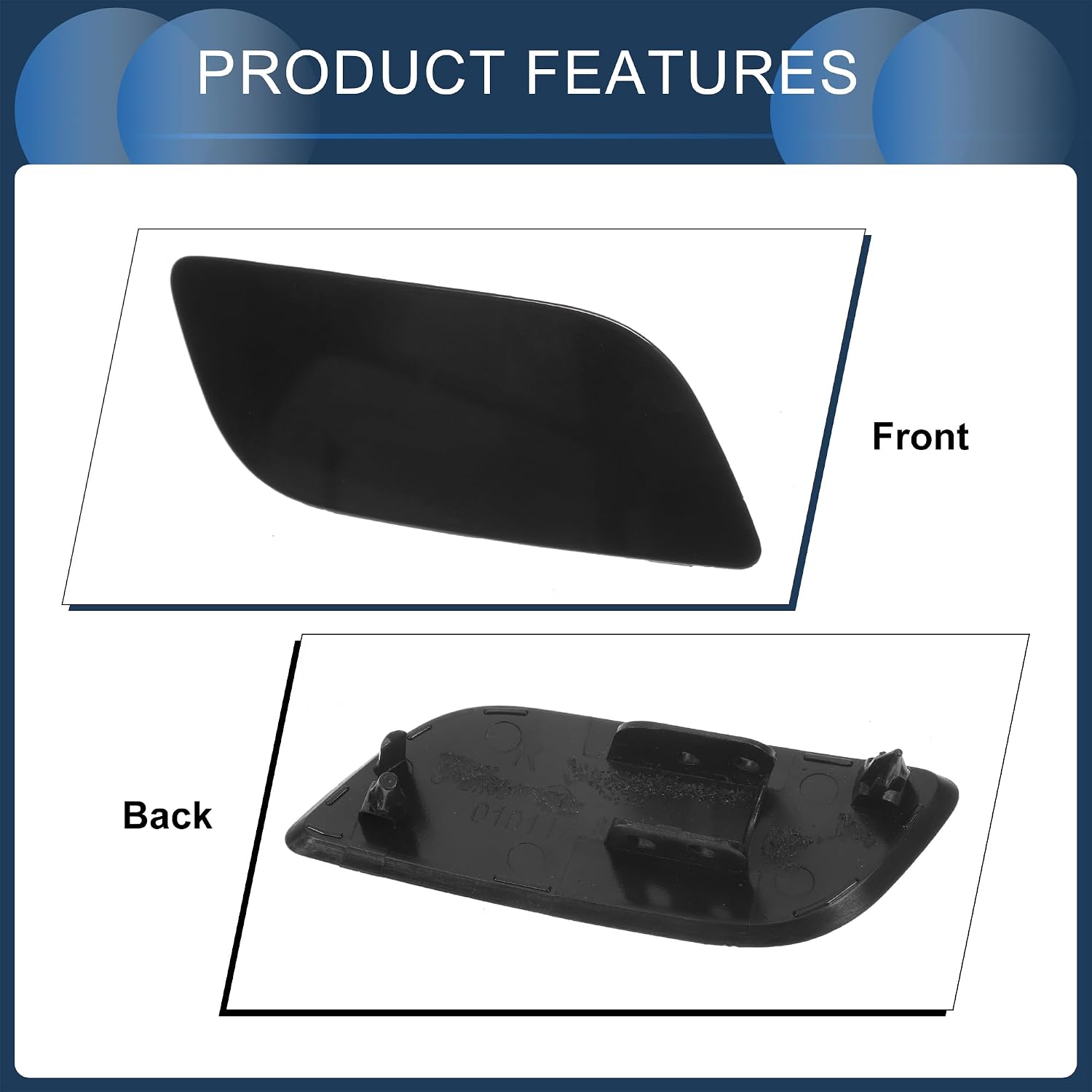 Front Right Side Bumper Headlight Washer Nozzle Cover Cap Bumper Trim Nozzle Cover No.8S0955276 for Audi TT 2016-2023 Black Strong Durable
