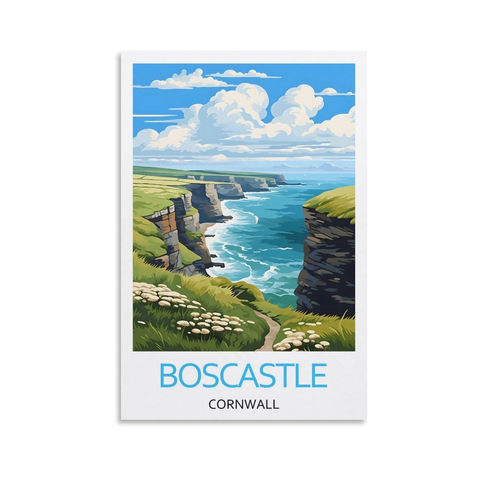 YJNENG Canvas Art Picture Boscastle Cornwall Wall Decor Art Painting Posters Modern Family Decorative Poster 08x12inch(20x30cm)