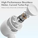 JISULIFE Handheld Fan, Innovative Hidden Fan Blades Design, 4400mAh Mini Portable Fan with 18H Max Cooling Time, USB Rechargeable Hand Fan, Personal Lash Fan for Makeup/Eyelash/Travel/Outdoor-White gallery image