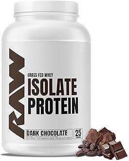 Whey Isolate Protein Powder, Dark Chocolate - 100% Grass-Fed Sports Nutrition Protein Powder for Muscle Growth & Recovery - Low-Fat, Low Carb, Naturally Flavored & Sweetened - 25 Servings