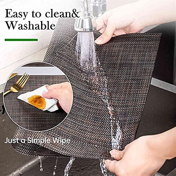 Geweven placemat Placemats Set van 8 hittebestendige vlekbestendige anti- water antislip placemats voor een eettafel wasbaar Keuken, hotel, bedrijfskantoor (Color : Clear)
