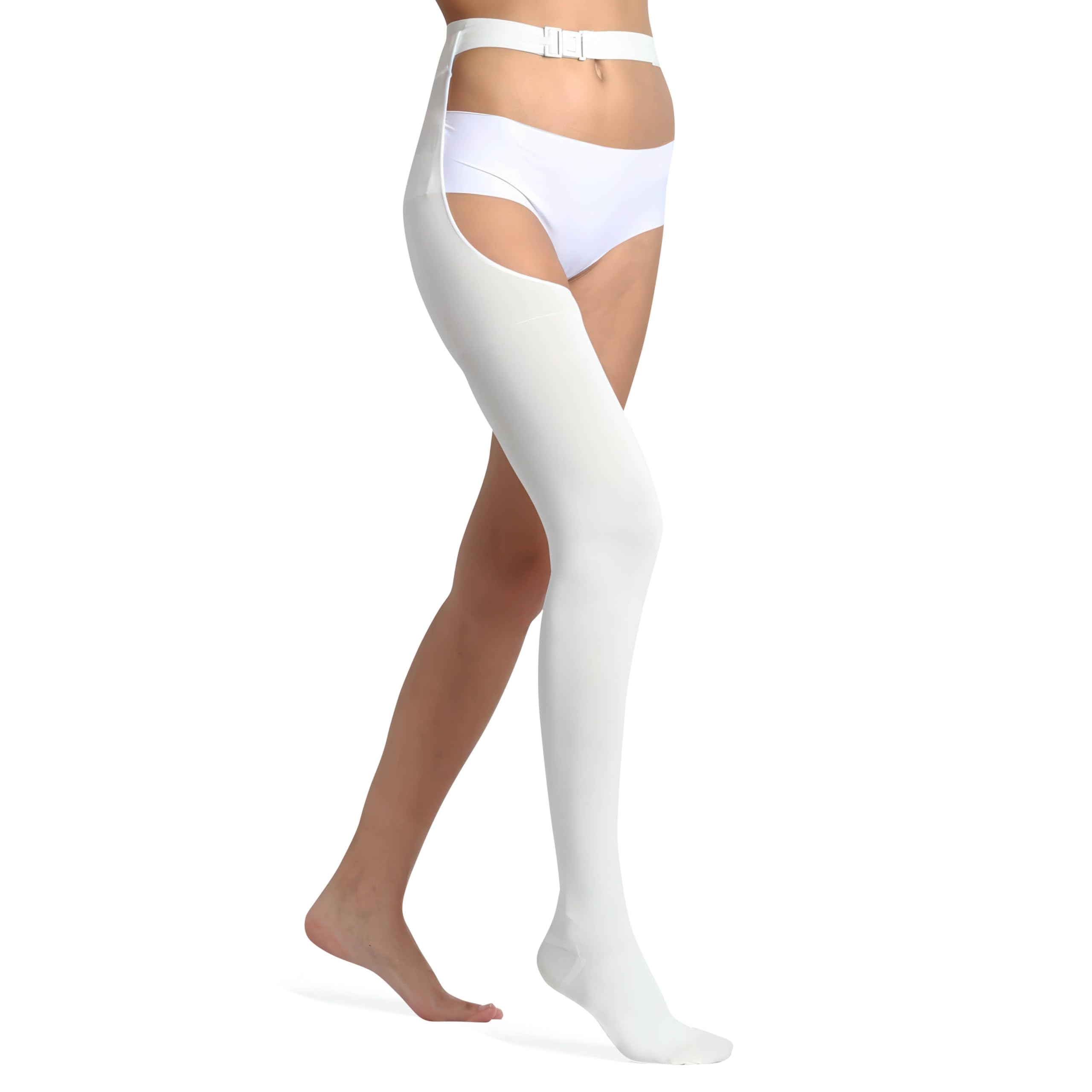 REVÉE Calze a Compressione Graduata Monocollant Unisex, Calze Antitrombo Post-Operatorie dalla coscia al piede, Elastiche e Compressive, Con Foro d’Ispezione