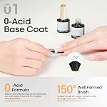 Modelones Gel Nail Polish Top and Base Coat, 10ml No Wipe Top Coat Base Coat Set, Glossy Shine Top Coat Long Lasting Soak Off U V Gel Nail for Home DIY and Nail Salon