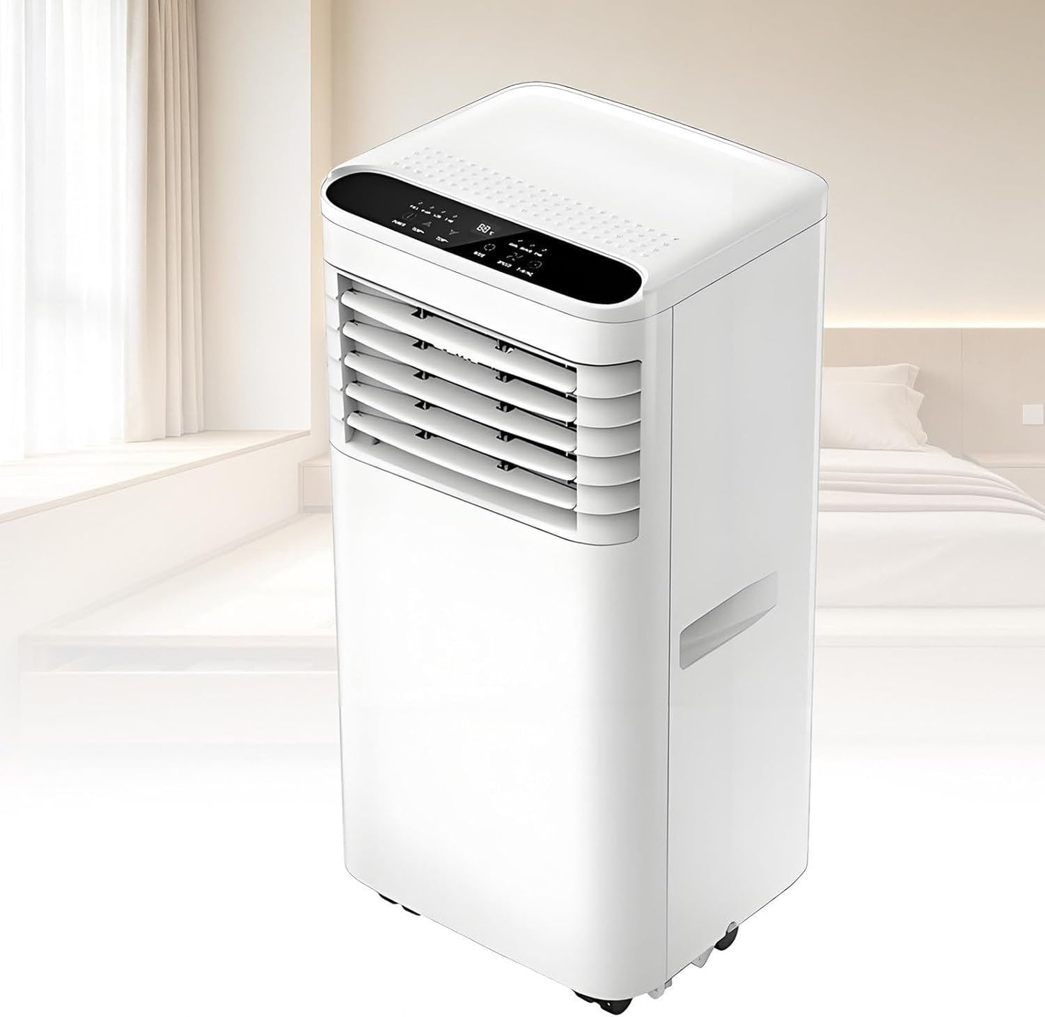 Climatizzatore Portatile 7000BTU 4-in-1 con Telecomando per Camera da Letto, Timer 24 Ore, Ruote Integrate, Kit Finestra Incluso Senza Utensili