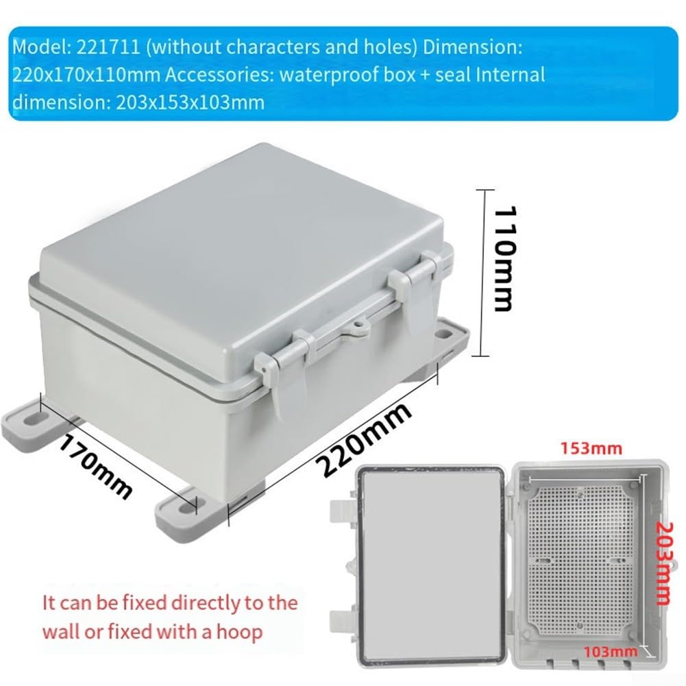 Caja eléctrica resistente a la intemperie, caja protectora de enchufes impermeable, conexiones IP66 con cubierta transparente